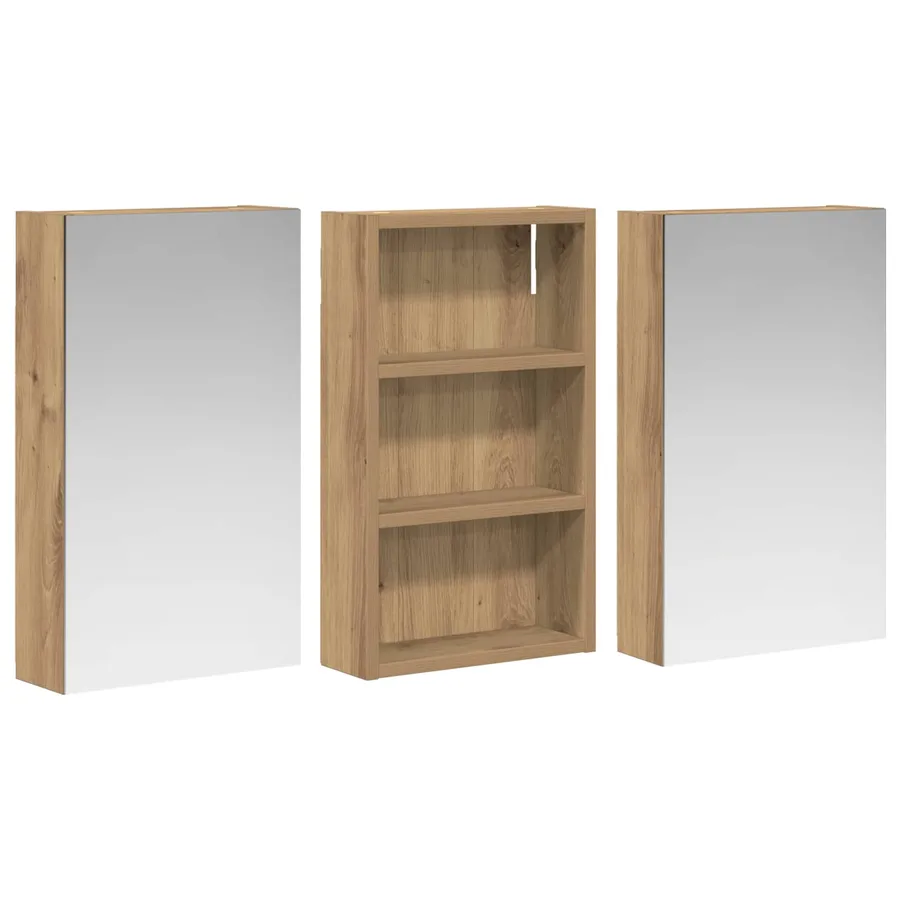 Ensemble de Meubles de Salle de Bain 3 pc 90 x 10,5 x 50 cm - 5