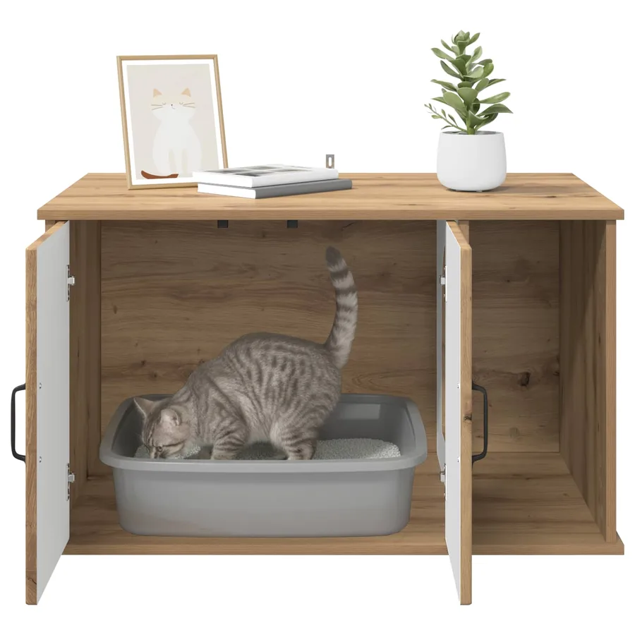 Maison pour chat Chêne artisan 85 x 55 x 50,5 cm - 10