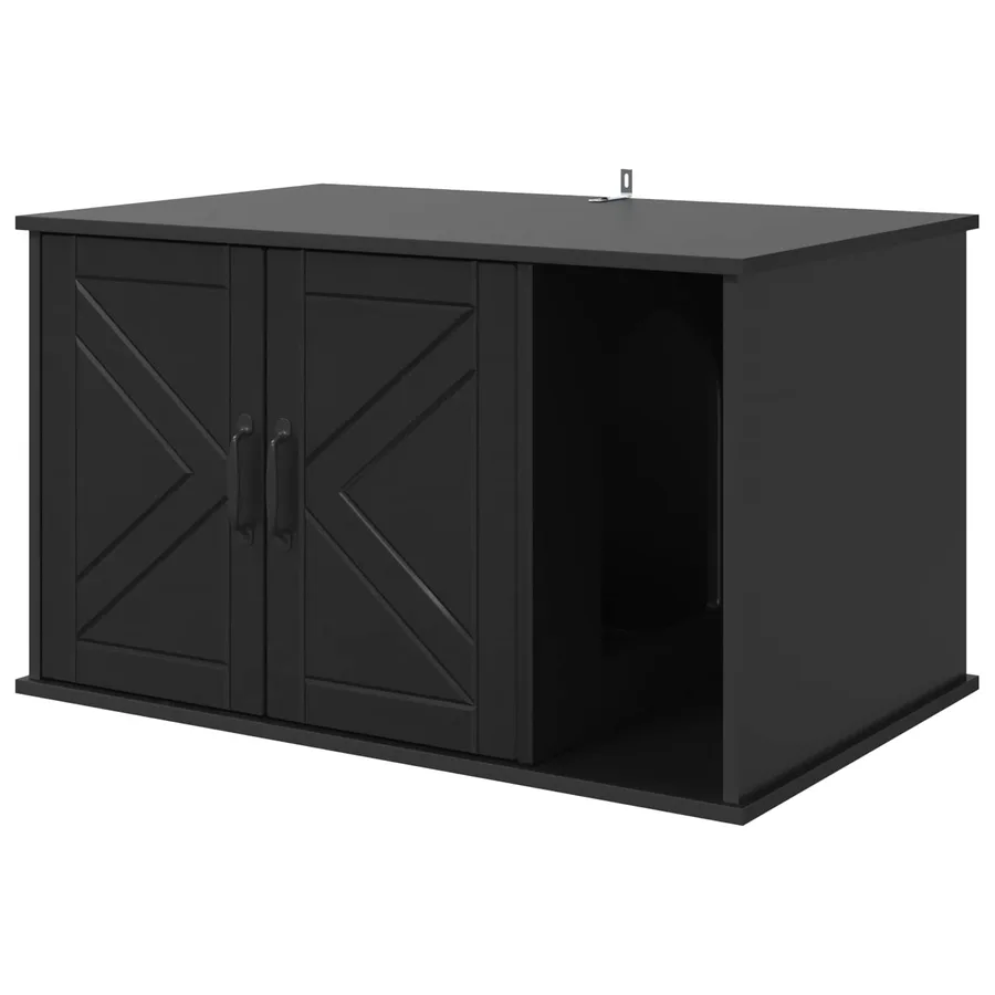 Maison pour chat Noir 85 x 55 x 50 cm Bois d'ingénierie - 2
