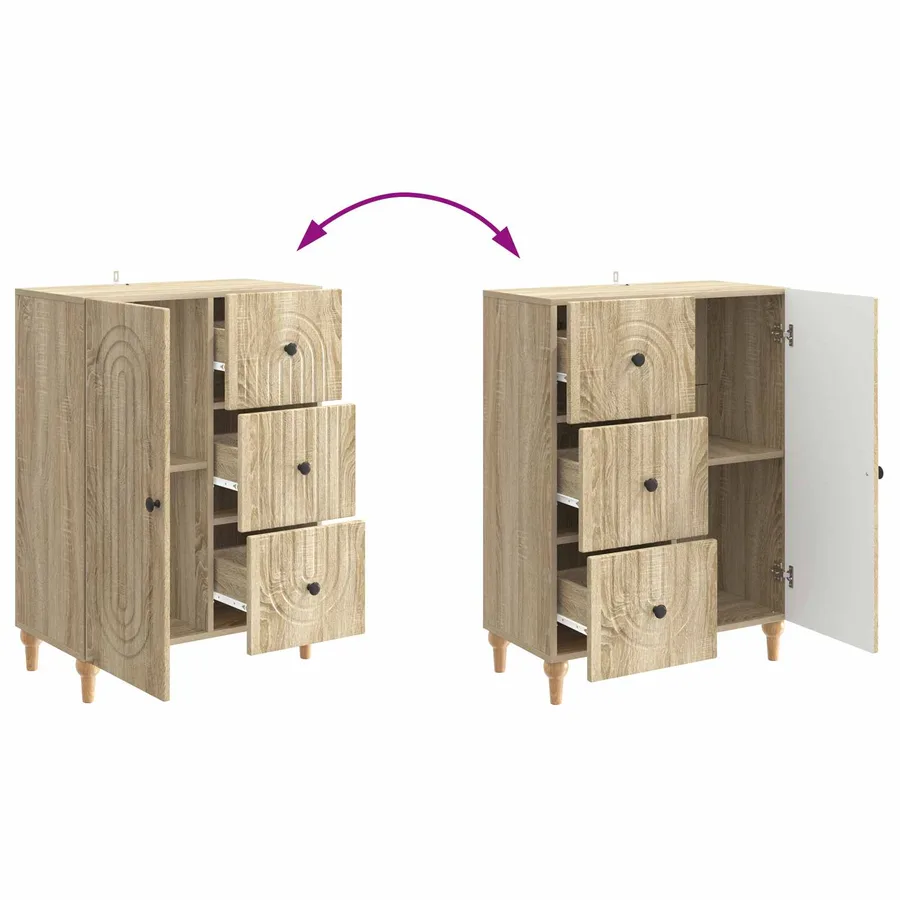 Buffet Chêne Sonoma 66 x 34,5 x 90 cm Bois d'ingénierie - 8