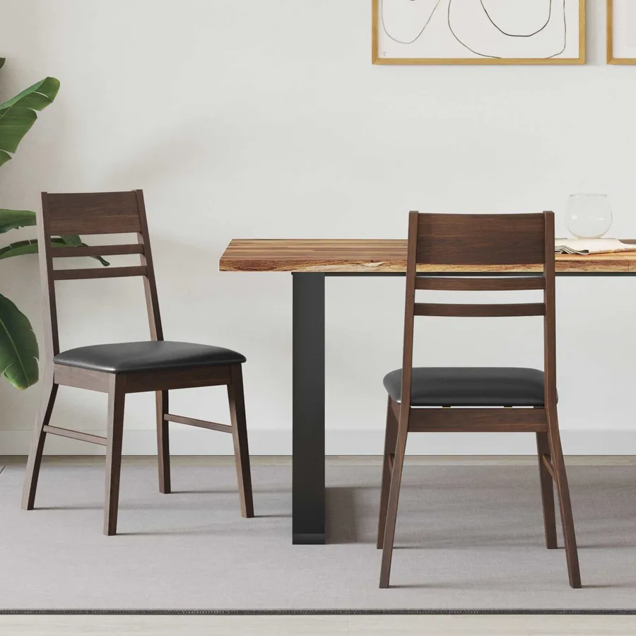 Chaises de salle à manger 2 pcs Marron Clair 43 x 54 x 89 cm
