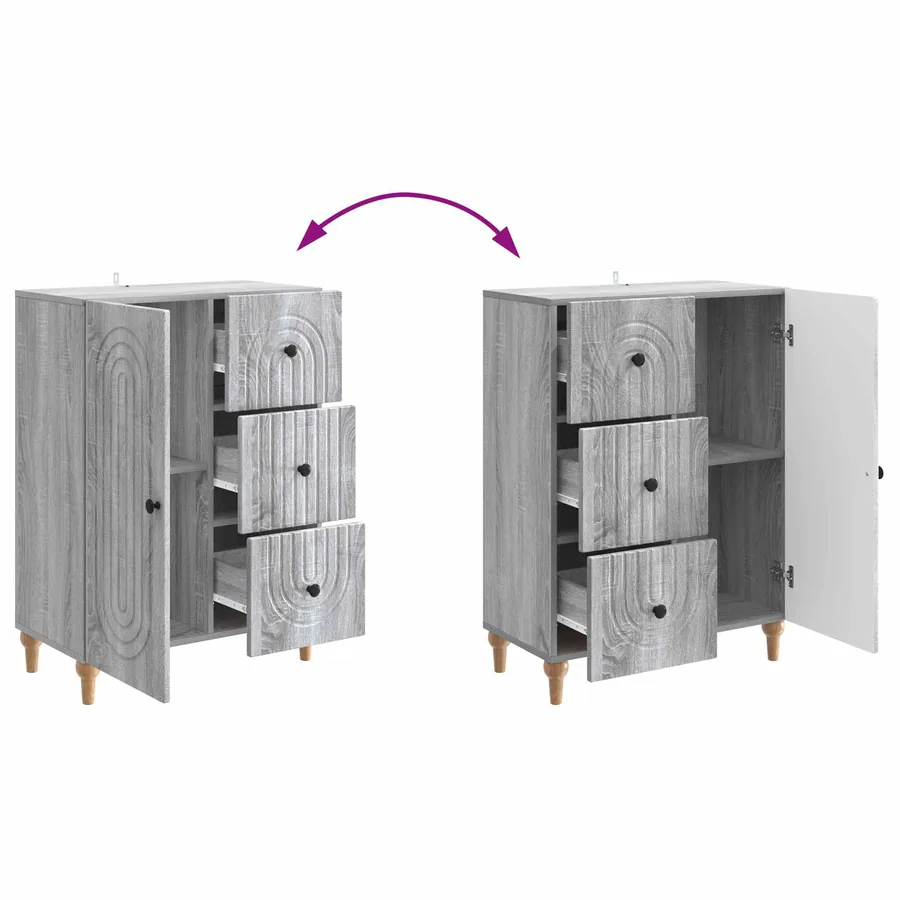 Buffet Sonoma gris 66 x 34,5 x 90 cm Bois d'ingénierie - 10
