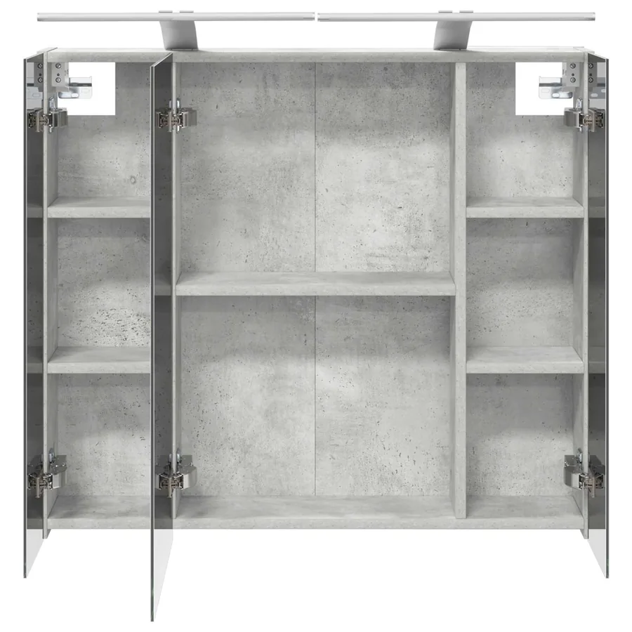 Armoire Miroir de Salle de Bain Gris béton 80 x 14.5 x 70 cm - 7