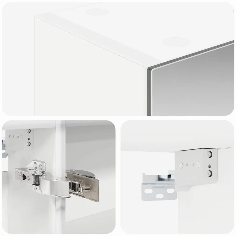 Armoire Miroir de Salle de Bain Blanc 50 x 14,5 x 70 cm - 10