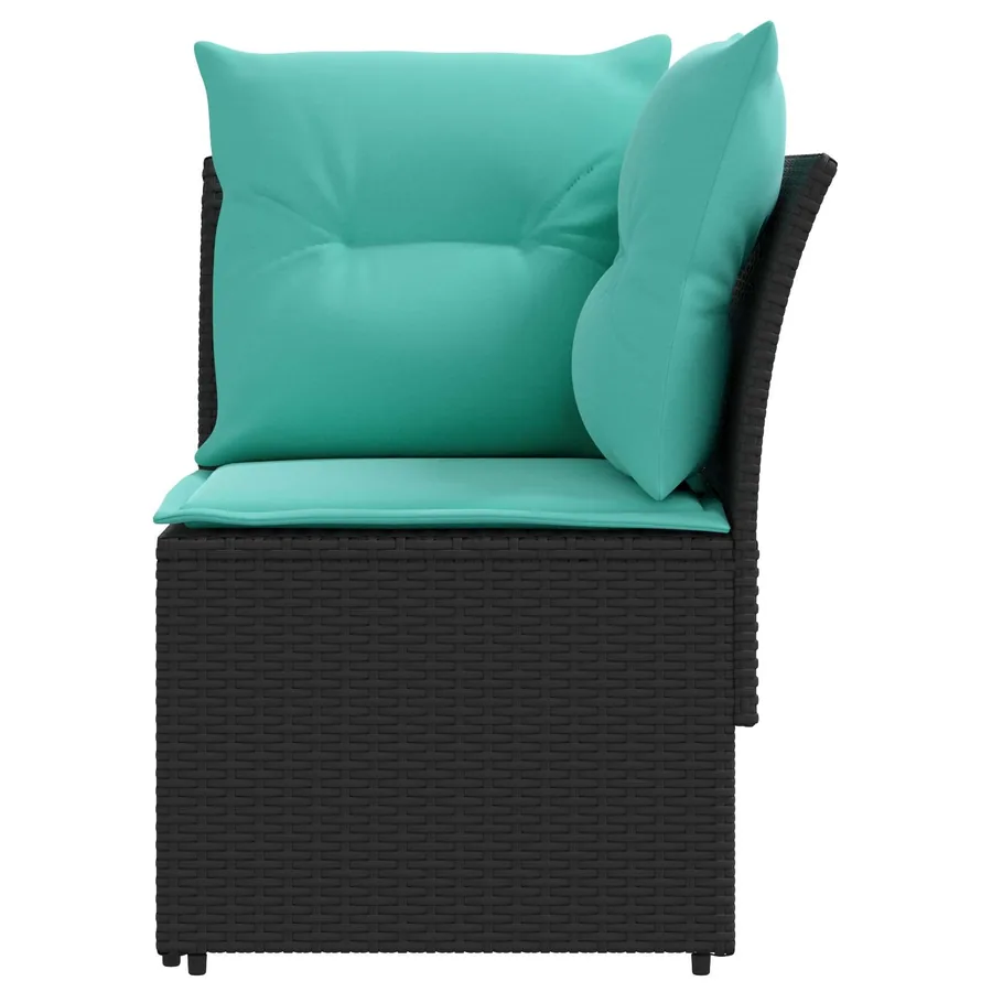 Sofa de jardin avec accoudoirs et sofa d'angle 2 Pièce Rotin PE - 6