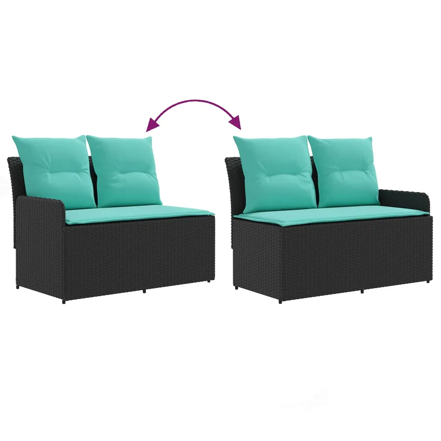 Sofa de jardin avec accoudoirs et sofa d'angle 2 Pièce Rotin PE - 9