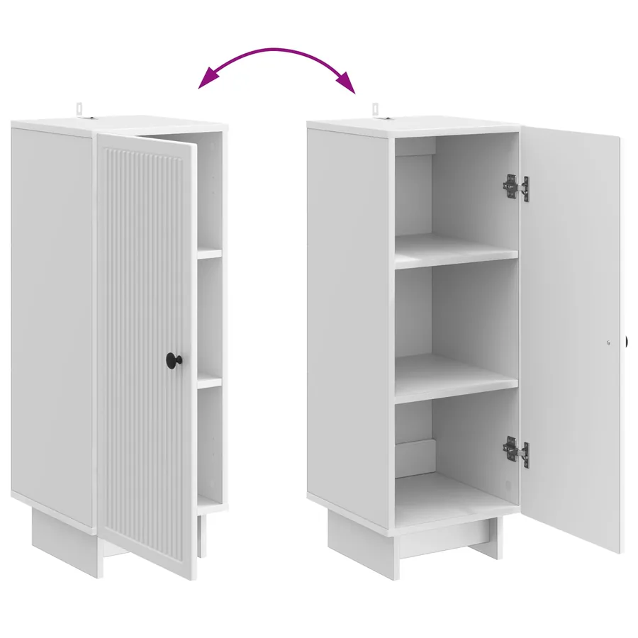 Buffet Blanc brillant 33 x 34,5 x 90 cm Bois d'ingénierie - 11
