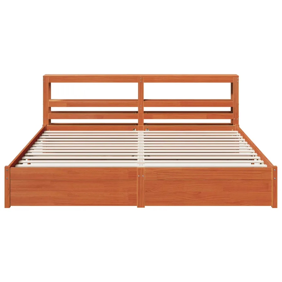 Cadre de lit Cire marron 180 x 200 cm Bois de Pin Massif - 6