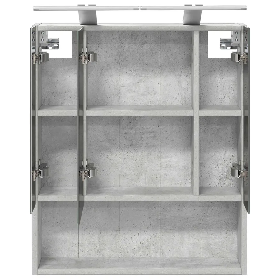Armoire Miroir de Salle de Bain Gris béton 60 x 14.5 x 70 cm - 7