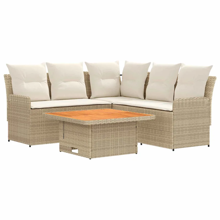 Ensembles de meubles 4 pcs Beige et crème Rotin PE - 2