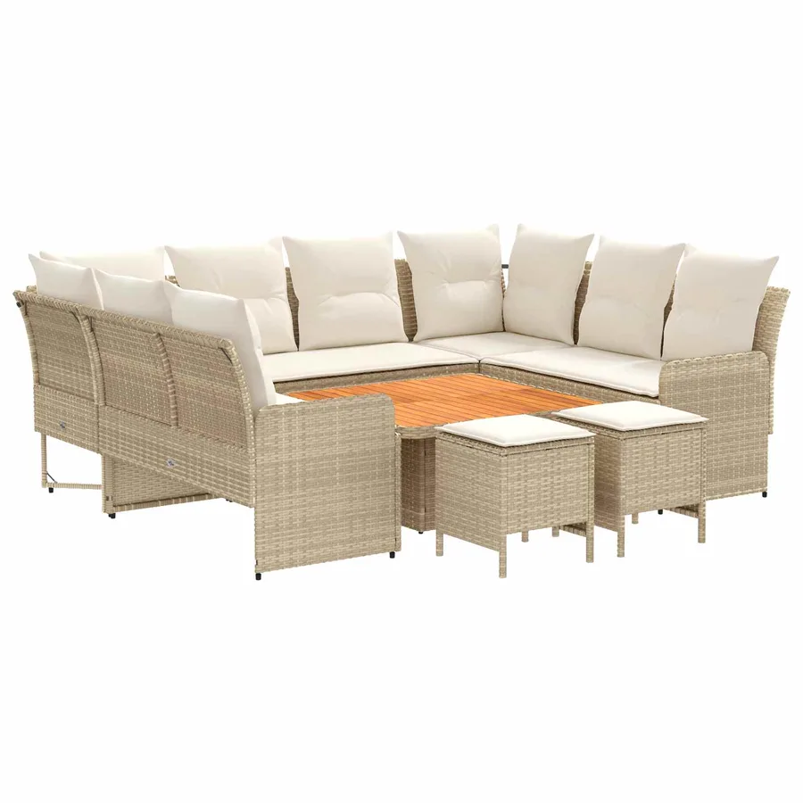 Ensembles de meubles 8 pcs Beige et crème Rotin PE - 2
