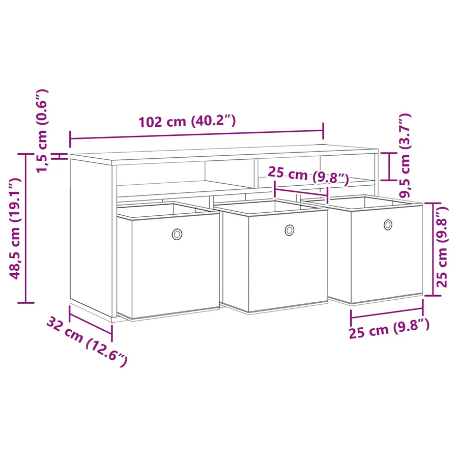 Basboard avec tiroir Blanc 102 x 32 x 48,5 cm - 13