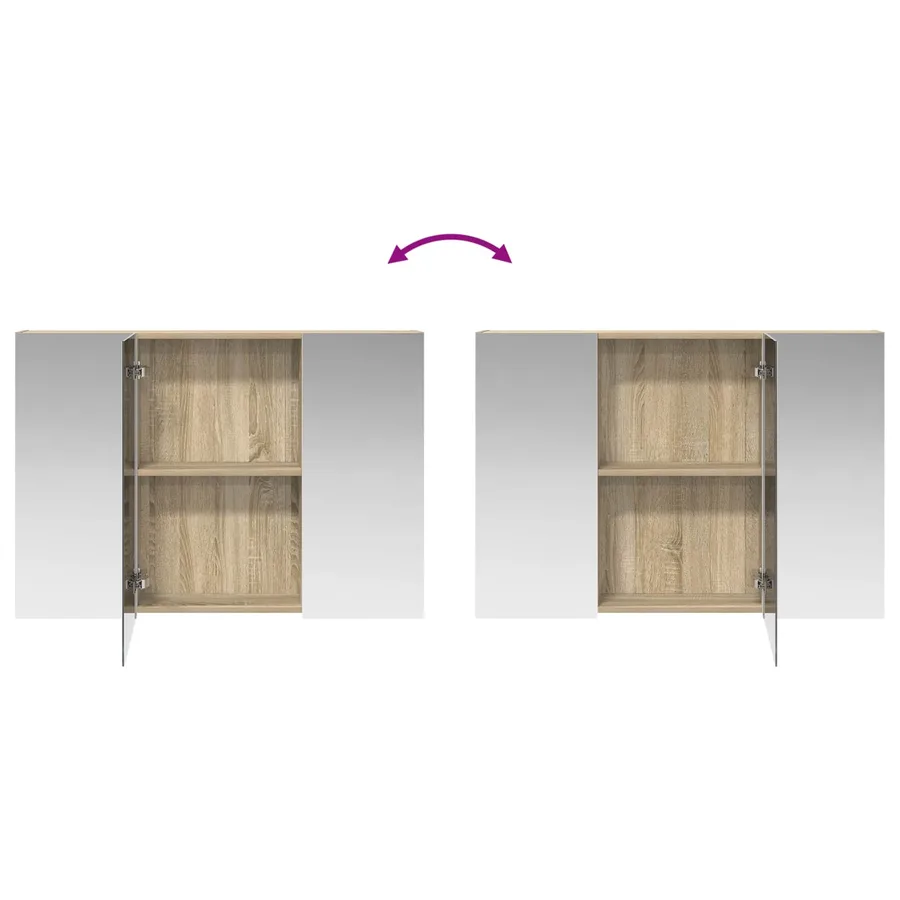 Armoire Miroir de Salle de Bain Chêne Sonoma 100 x 14,5 x 70 cm - 10