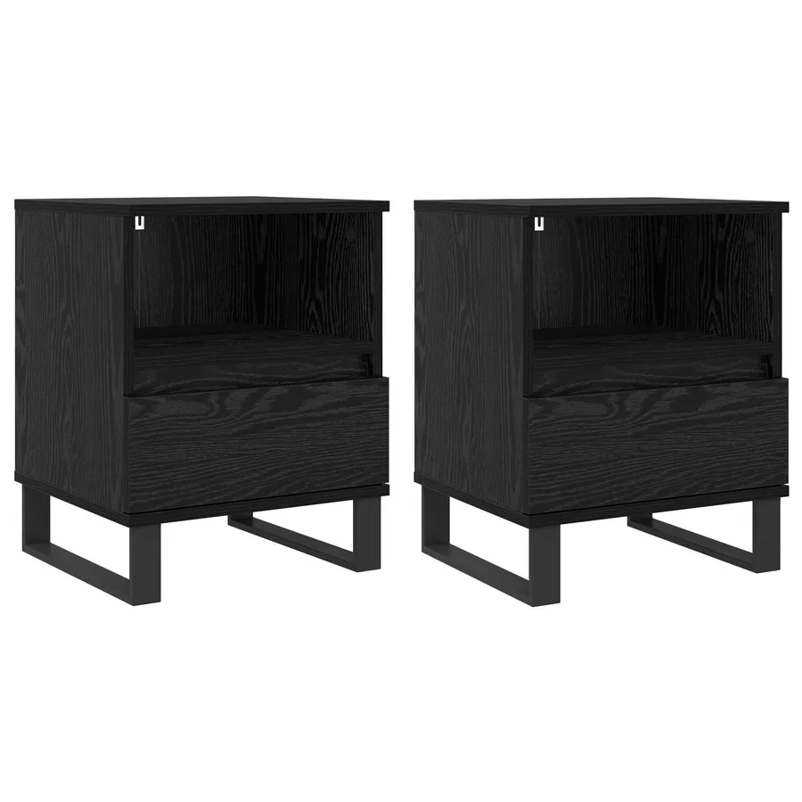 Armoire de lit Chêne noir 40 x 35 x 50 cm Bois d'ingénierie - 2