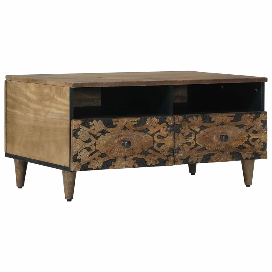 Table basse Marron 80 x 54 x 40 cm Bois de mangue massif