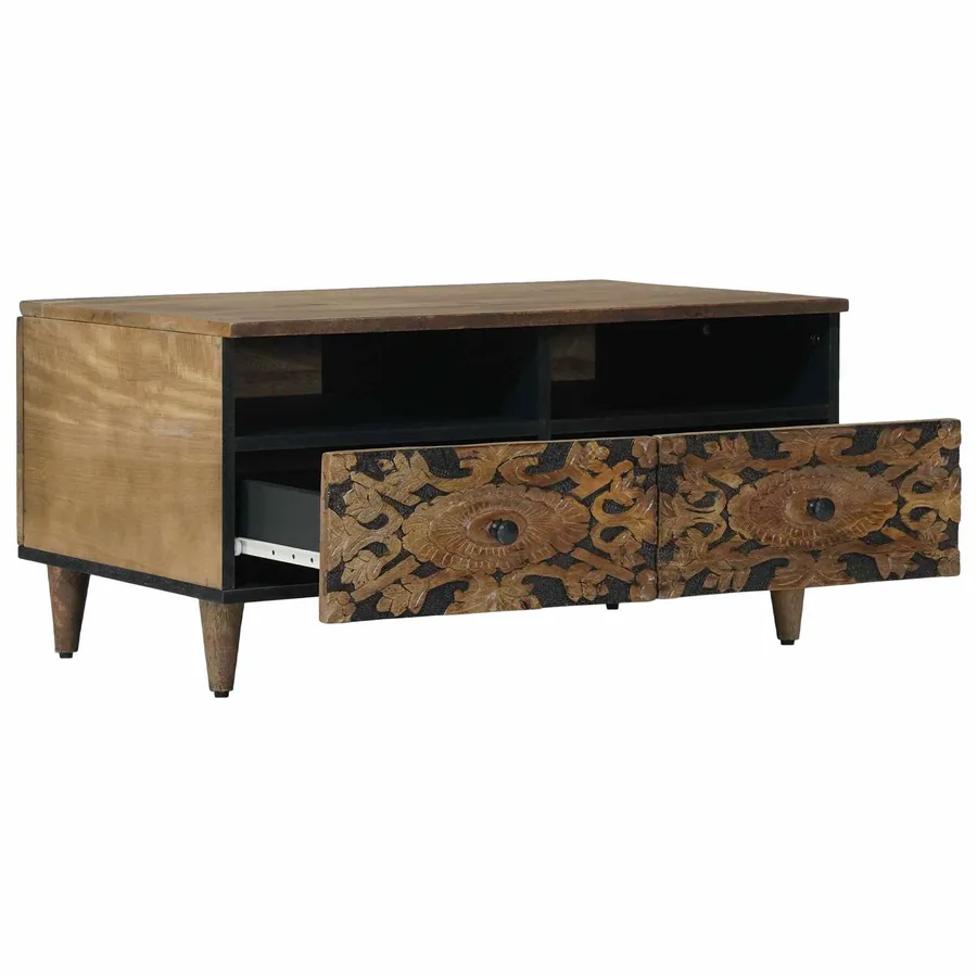 Table basse Marron 80 x 54 x 40 cm Bois de mangue massif - 2