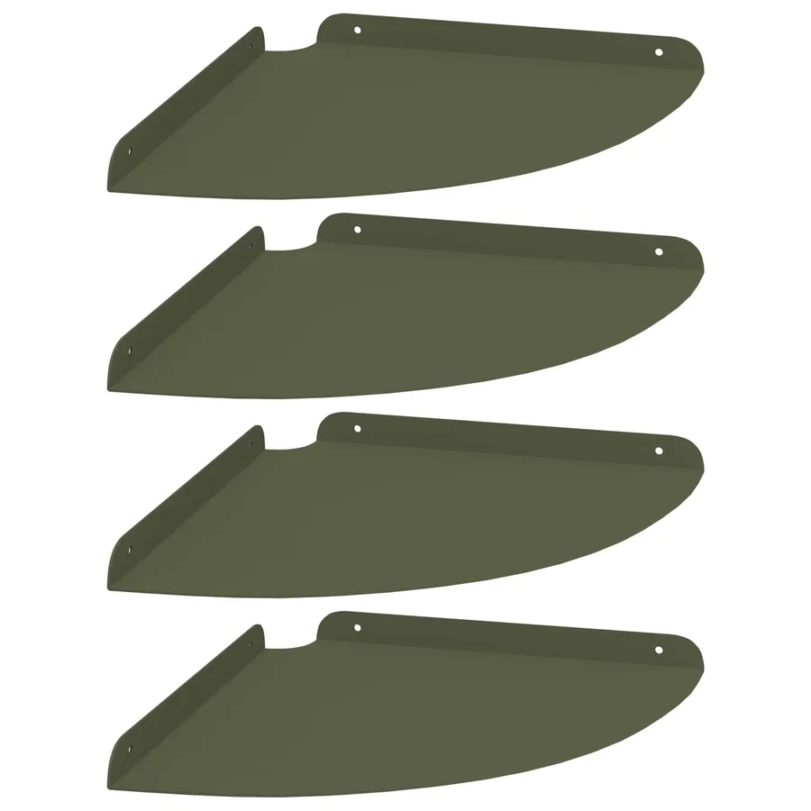 Étagère flottante avec étagère 4 pcs Vert olive 30 x 30 x 2 cm - 2