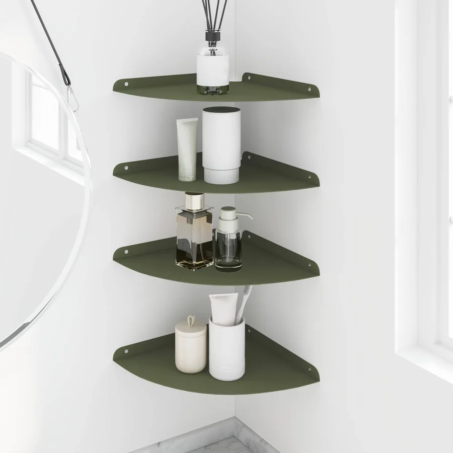 Étagère flottante avec étagère 4 pcs Vert olive 30 x 30 x 2 cm - 4