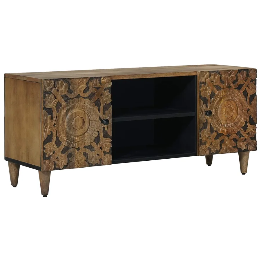 Meuble TV Marron 105 x 33,5 x 46 cm Bois de mangue massif