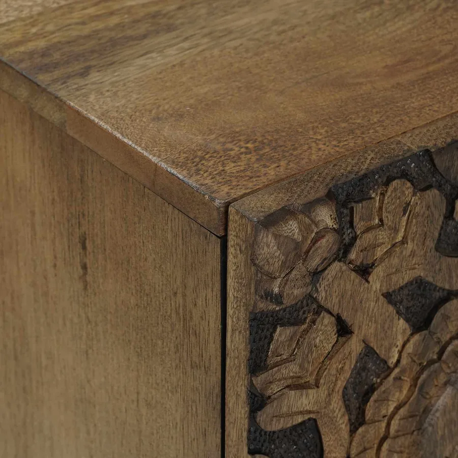 Meuble TV Marron 105 x 33,5 x 46 cm Bois de mangue massif - 6