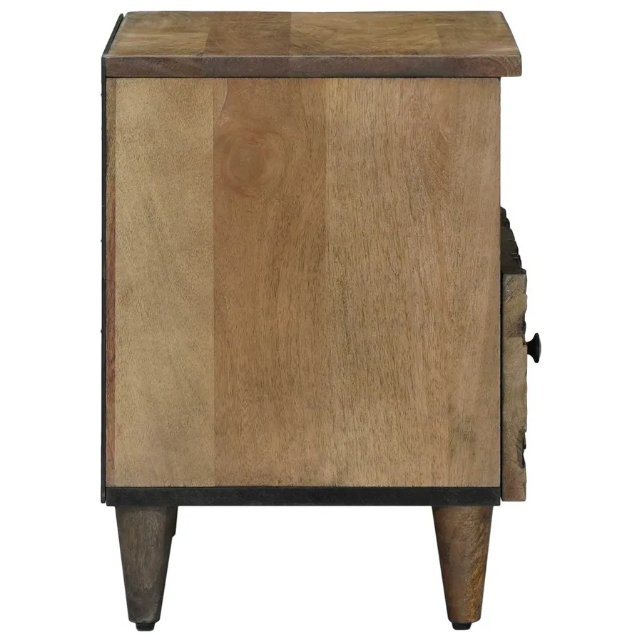 Armoire de lit avec tiroir 2 pcs Marron 40 x 33 x 46 cm - 5