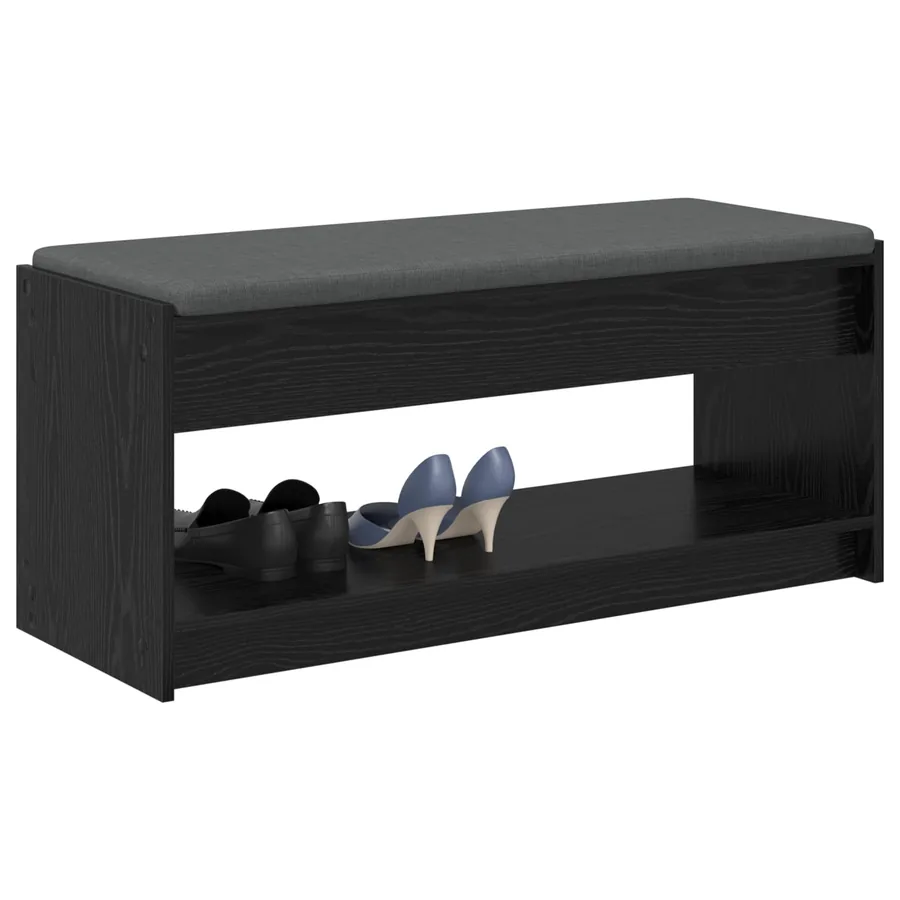 Banc d'entrée avec coussin Chêne Noir 103 x 38 x 45 cm - 3