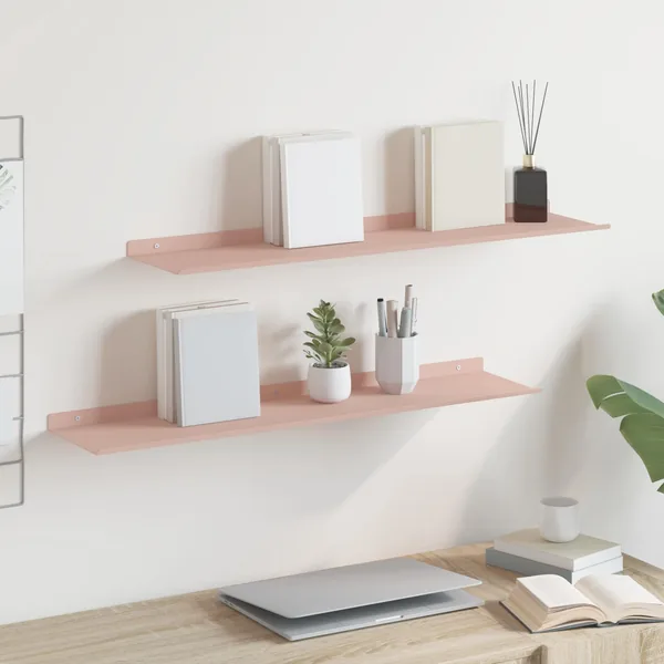 Étagère flottante 2 pcs Rose 80 x 18 x 2,5 cm Acier
