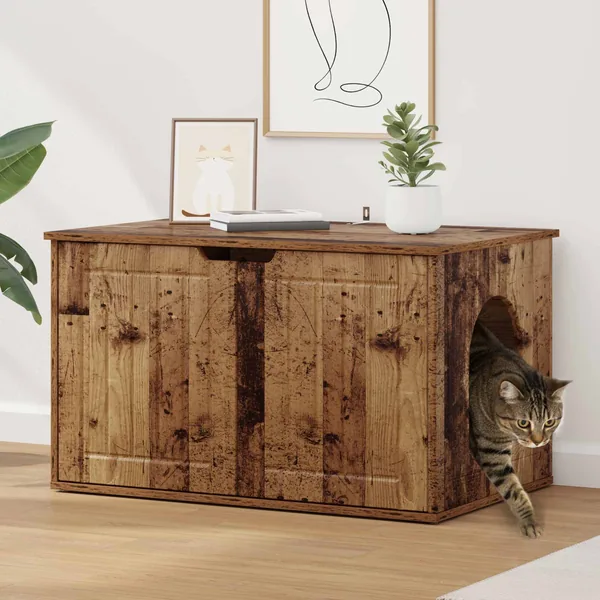 Maison pour chat Bois ancien 85 x 55 x 50,5 cm