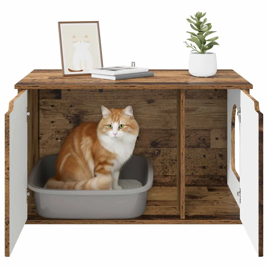 Maison pour chat Bois ancien 85 x 55 x 50,5 cm - 11