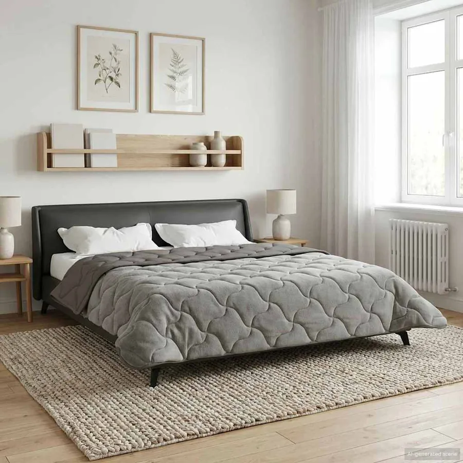 Duvet d'hiver Matelassé Gris clair 200 x 240 cm - 4