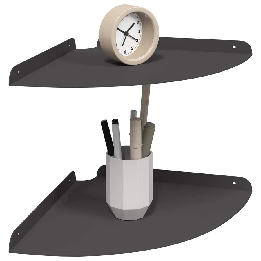 Étagère Flottante d'Angle 2 pcs Noir 30 x 30 x 2 cm - 3