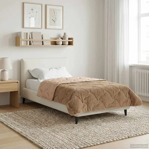 Duvet d'hiver Taupe 140 x 220 cm Microfibre et polaire Teddy