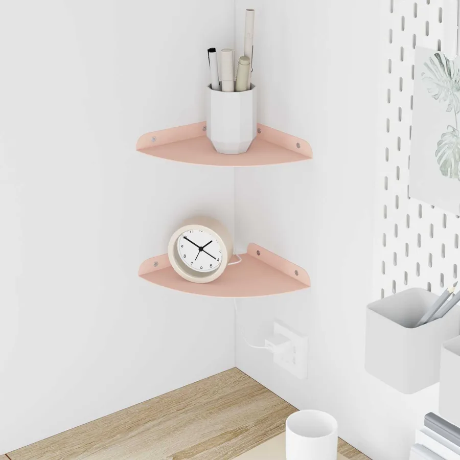 Étagère flottante avec étagère 2 pcs Rose 18 x 18 x 2 cm