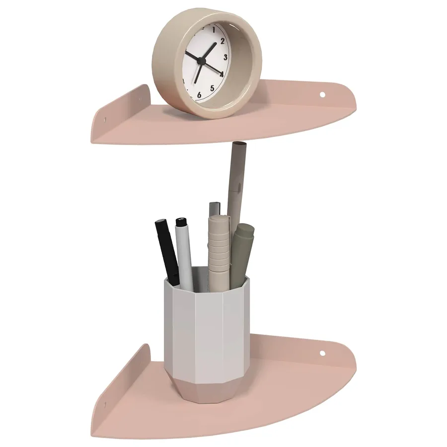 Étagère flottante avec étagère 2 pcs Rose 18 x 18 x 2 cm - 3