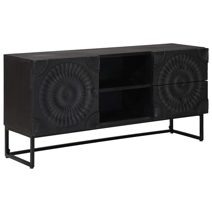 Meuble TV avec tiroir avec étagère Noir 105 x 30 x 54 cm - 2