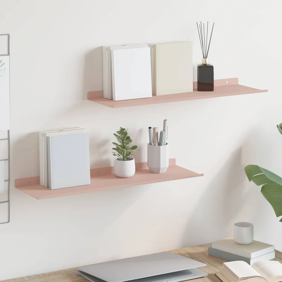 Étagère flottante 2 pcs Rose 60 x 18 x 2,5 cm Acier