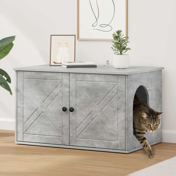 Maison pour chat Béton 85 x 55 x 50 cm Bois d'ingénierie