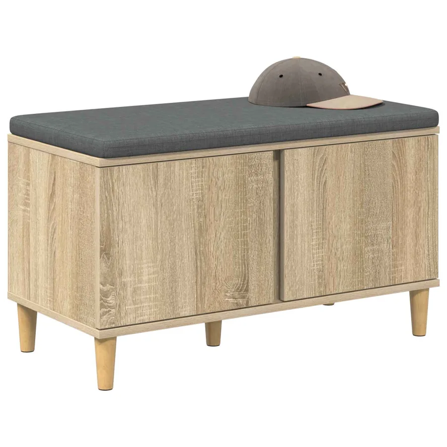 Banc d'entrée avec coussin Chêne Sonoma 80 x 38 x 46 cm - 3