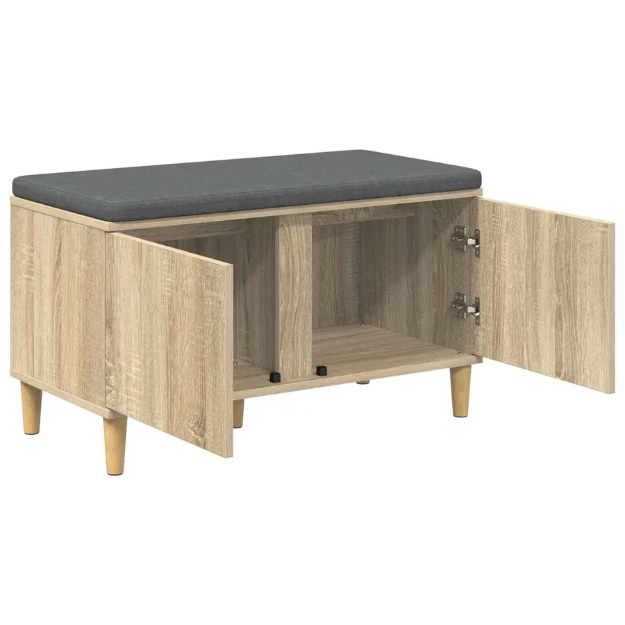 Banc d'entrée avec coussin Chêne Sonoma 80 x 38 x 46 cm - 5