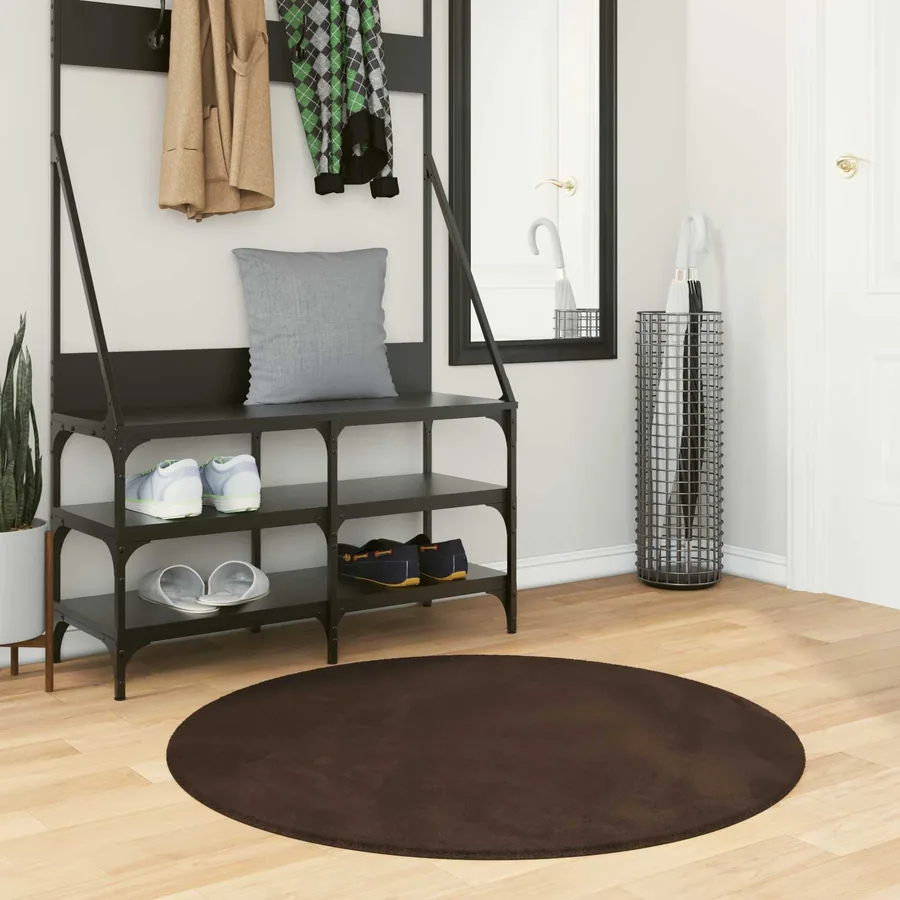 Tapis doux à poils moyens et lavable HUARTE Marron Ø 100 CM