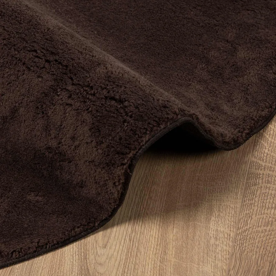Tapis doux à poils moyens et lavable HUARTE Marron Ø 100 CM - 6