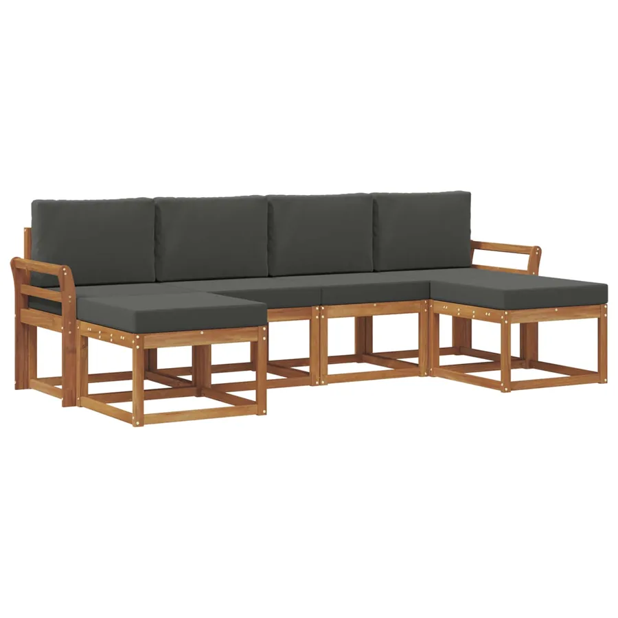 Ensemble de canapés d'extérieur 6 pcs Naturel et Anthracite - 2