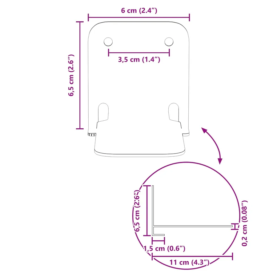 Étagère flottante avec étagère 8 pcs Rose 6 x 10,8 x 6,6 cm - 11