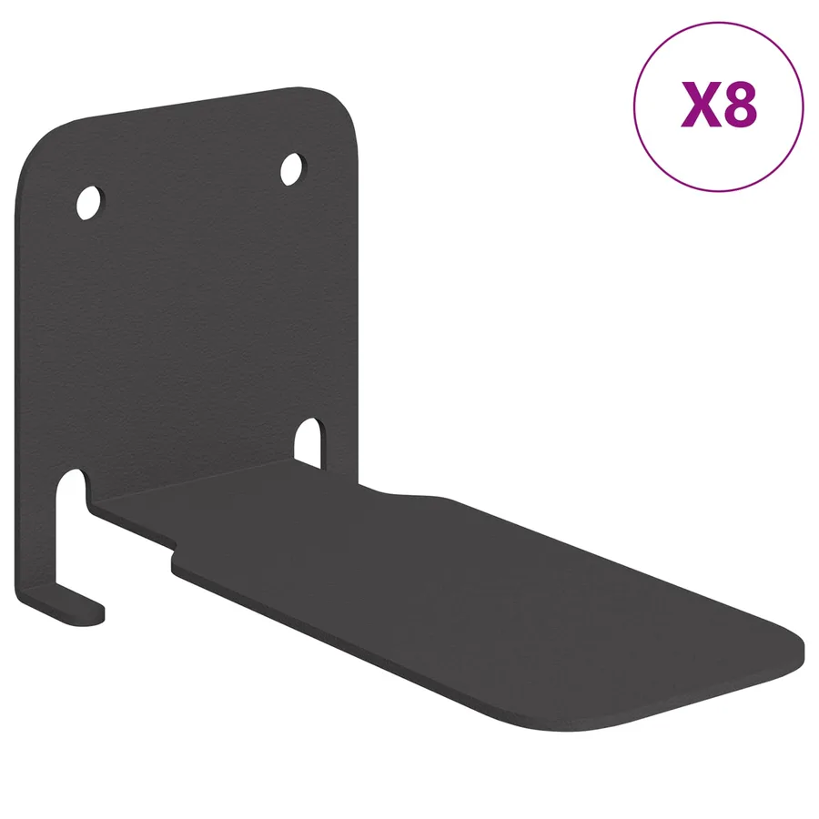 Étagère flottante avec étagère 8 pcs Noir 6 x 10,8 x 6,6 cm - 2