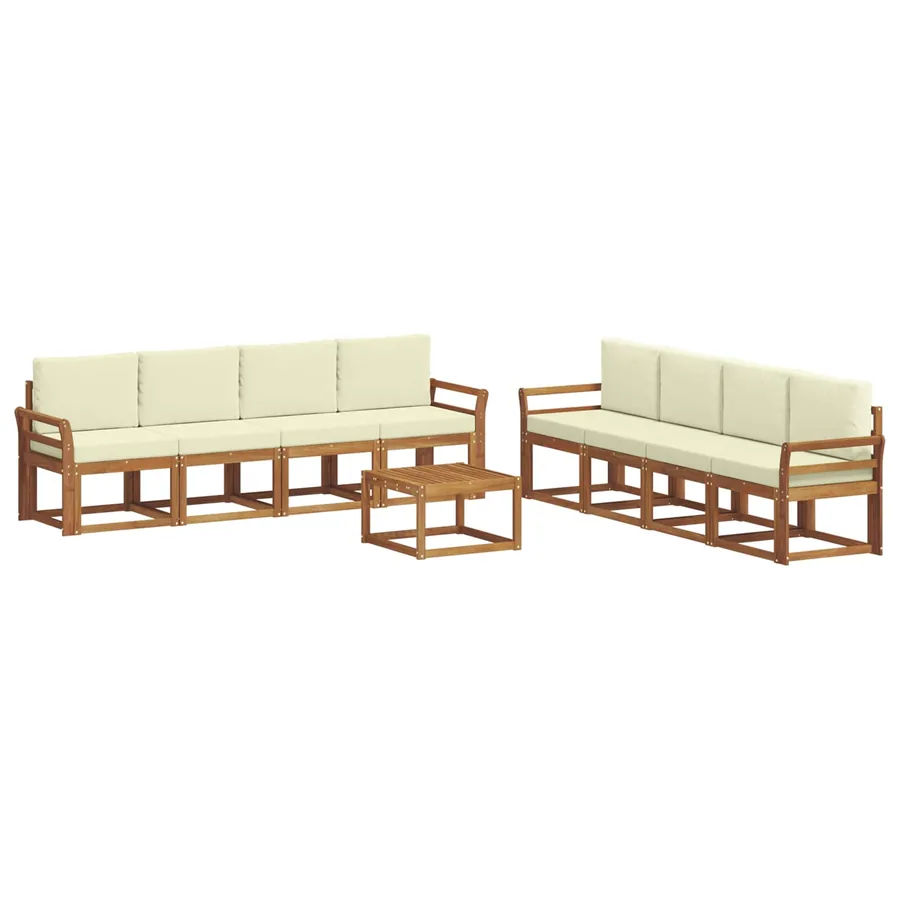 Ensemble de canapés d'extérieur 9 pcs Naturel et Crème - 2