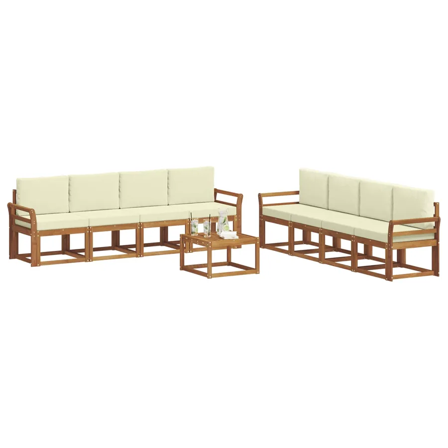 Ensemble de canapés d'extérieur 9 pcs Naturel et Crème - 3