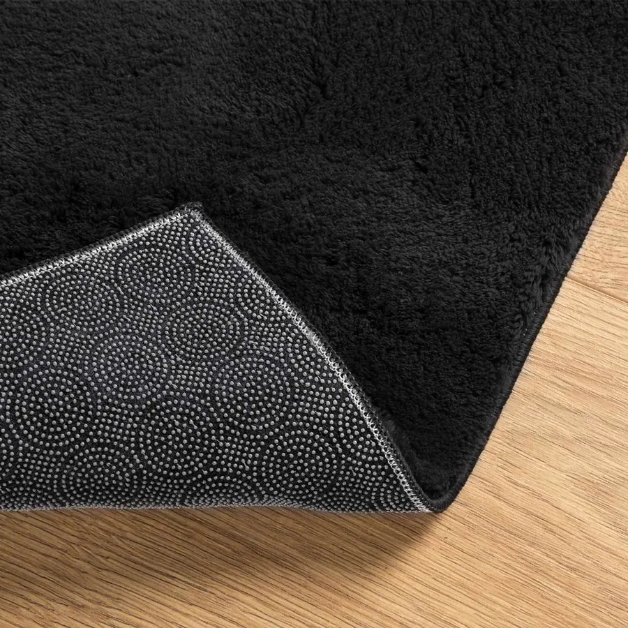 Tapis doux à poils moyens et lavable HUARTE Noir 500 x 80 cm - 4