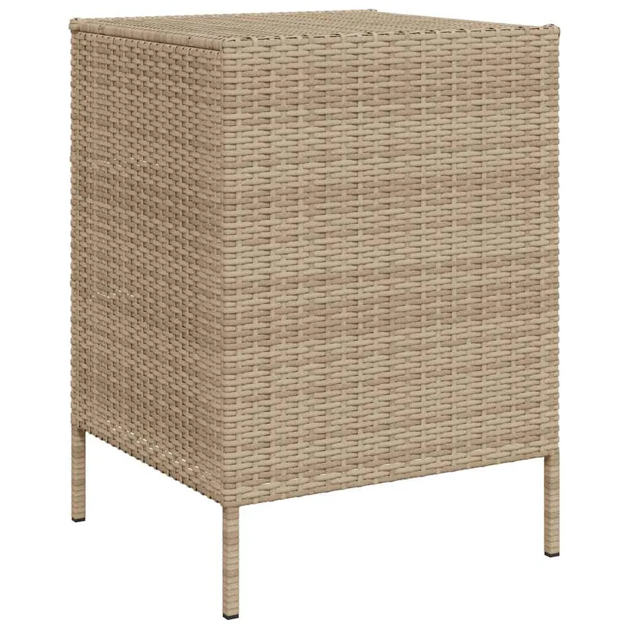 Armoire de rangement de jardin beige 55x59x80 cm résine tressée - 7