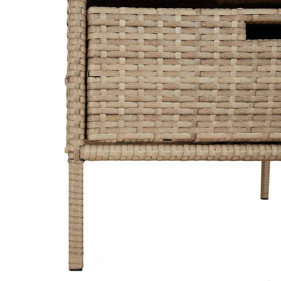 Armoire de rangement de jardin beige 55x59x80 cm résine tressée - 8