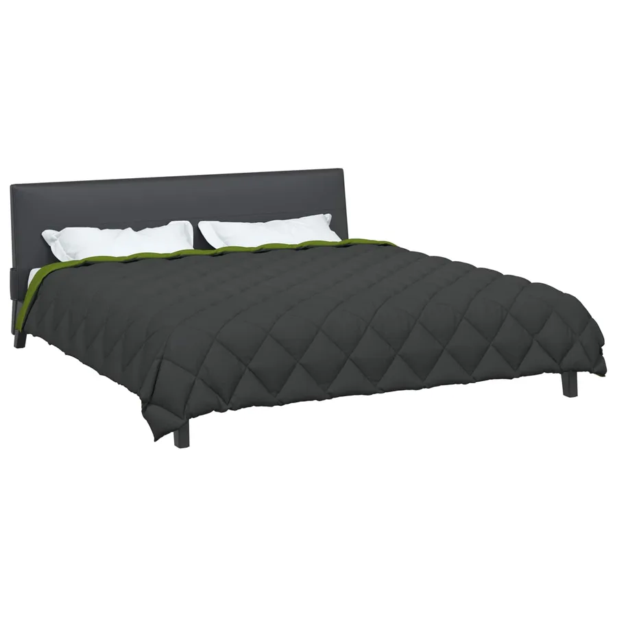 Duvet d'hiver Vert et Anthracite 240 x 260 cm Microfibre - 3